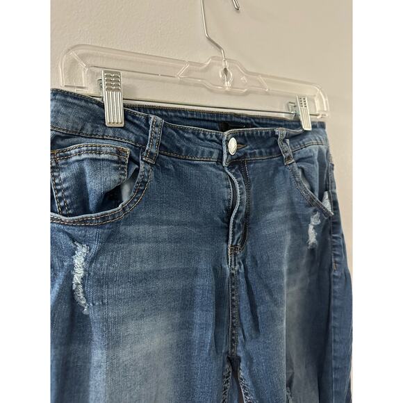 Forever 21 Jeans Women's 27 Dark Wash Denim Skinny Distressed High Rise - Picture 6 of 8